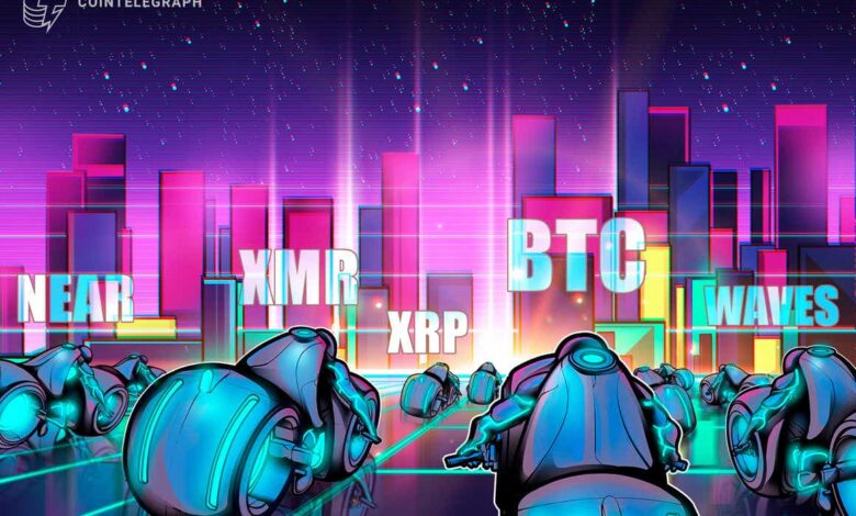 5 ارز دیجیتال برتر برای تماشای این هفته: BTC، XRP، NEAR، XMR، WAVES